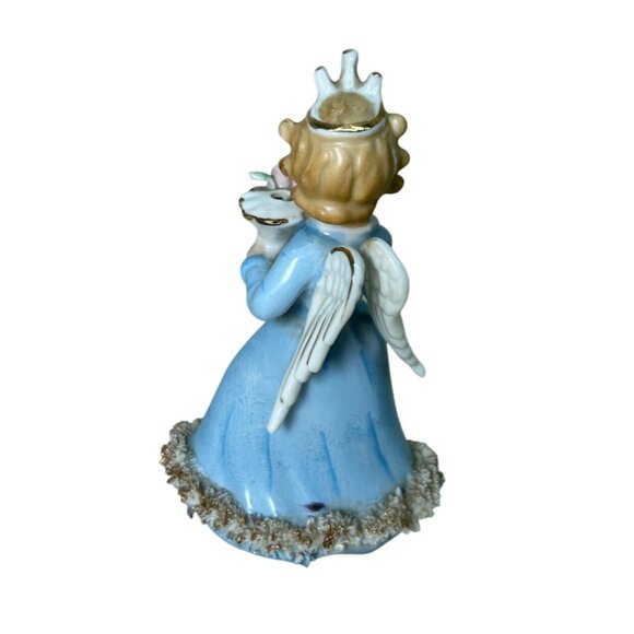 Vintage Ardalt  Angel Candleholder Japan Spaghetti Lace Blue - Picture 3 of 6